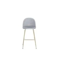 Beliani Barkruk ARCOLA - Grijs Fluweel -Relax Verkoop 0533f9fbdd4d4d24a63406bc4a456c68