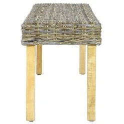 VidaXL Bankje 110 Cm Natuurlijk Kubu Rattan En Massief Mangohout -Relax Verkoop 06c6d8f5ffb5474f8aa063f51dfda181