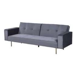 Beliani Driezitsbank - VISNES Grijs Fluweel -Relax Verkoop 071f2b83aea4417681b3709a549314c3