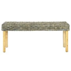 VidaXL Bankje 110 Cm Natuurlijk Kubu Rattan En Massief Mangohout -Relax Verkoop 07d0193fea47476fb61e8da8a60ee91a