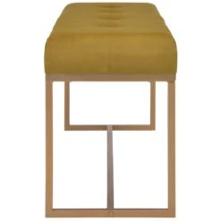 VidaXL Bankje 120 Cm Fluweel Mosterdkleurig -Relax Verkoop 1000008886 0102