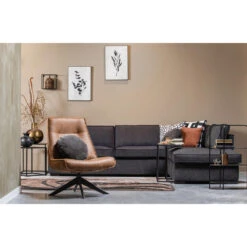 WOOOD Draaifauteuil Skyler - Kunstleer - Cognac - 94x67x85 -Relax Verkoop 1000013720 0103