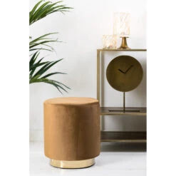 Poef Nadien - Velvet Karamel - Ø40cm -Relax Verkoop 1000022115 0110