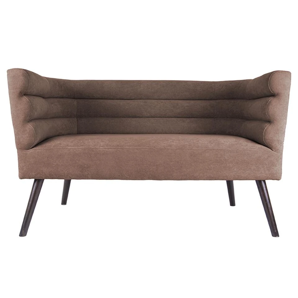 Leitmotiv Bank Explicit - Suede Look Chocolade Bruin - 128x71x74cm 1 Leitmotiv Bank Explicit - Suede Look Chocolade Bruin - 128x71x74cm