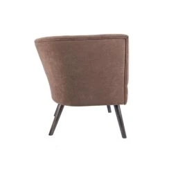 Leitmotiv Stoel Explicit - Suede Look Chocolade Bruin - 74x71x74cm -Relax Verkoop 1000023396 0110