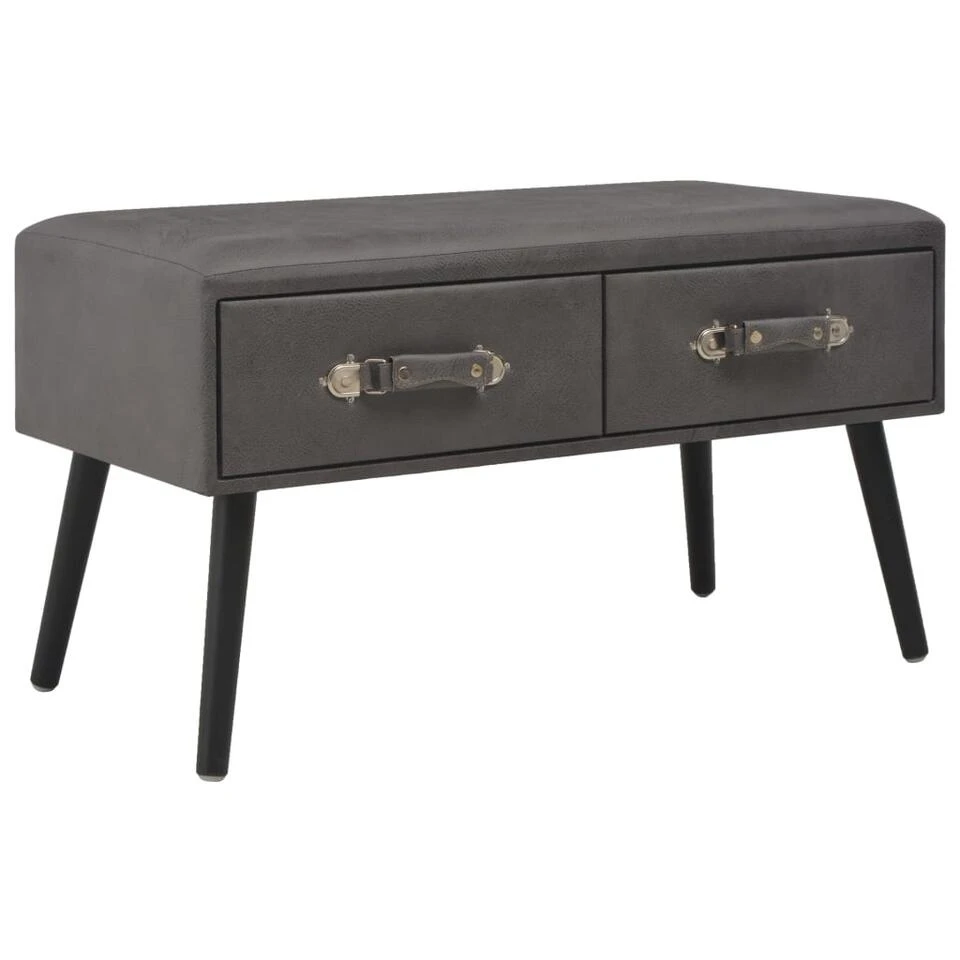 VidaXL Bank Met Lades 80 Cm Kunstleer Grijs 1 VidaXL Bank Met Lades 80 Cm Kunstleer Grijs