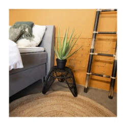 Giga Meubel Kruk Rotan Zwart - 55x55x40 -Relax Verkoop 1000027537 0102