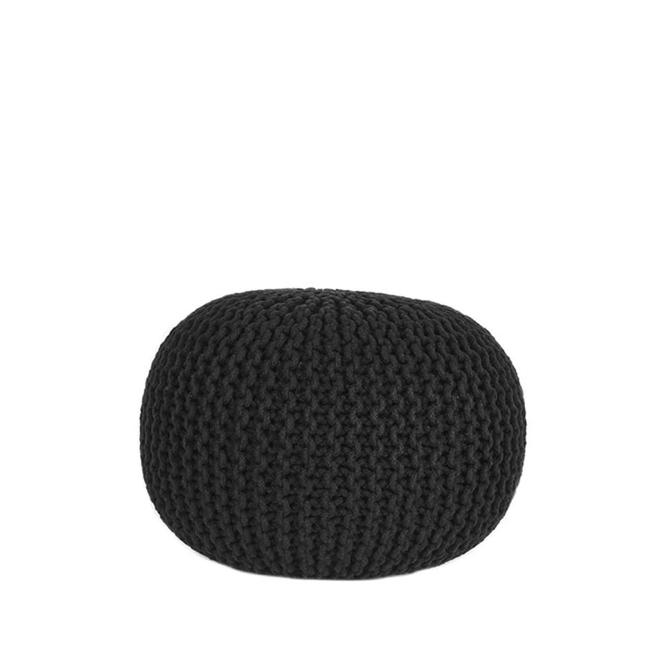 LABEL51 Poef Knitted - Zwart - Katoen - M 2 LABEL51 Poef Knitted - Zwart - Katoen - M - Image 2