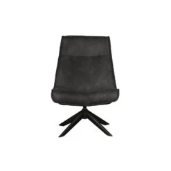 WOOOD Skyler Draaifauteuil - Kunstleer - Zwart - 94x67x85 -Relax Verkoop 1000031095 0102