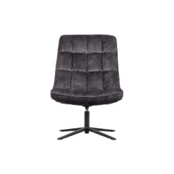 WOOOD Job Draaifauteuil - Velvet - Antraciet - 101x70x85 -Relax Verkoop 1000031100 0103