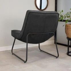 Industriële Fauteuil Antraciet Lowen Eco Leer - Leder - Grijs -Relax Verkoop 1000042008 0102