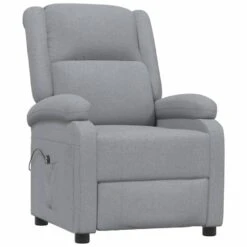 VidaXL Fauteuil Elektrisch Verstelbaar Stof Lichtgrijs 71x90.5x96 Cm