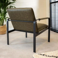 Industriële Fauteuil Mitch Groen - Kunstleder - Groen -Relax Verkoop 1000042020 0102