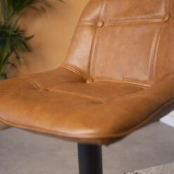 Industriële Barkruk Jason Cognac - Zithoogte 59 Cm - Kunstleder - Bruin -Relax Verkoop 1000042360 0103
