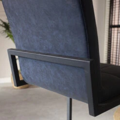 Industriële Barkruk Hoxton Blauw - Zithoogte 78 Cm - Kunstleder - Blauw -Relax Verkoop 1000042392 0103