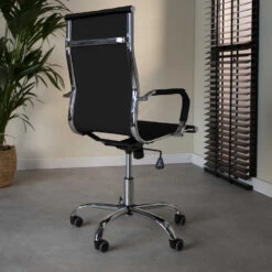 Industriële Bureaustoel Matt Zwart Hoog Ecoleder - 50x55x112 Cm - Leder - Zwart 6 Industriële Bureaustoel Matt Zwart Hoog Ecoleder - 50x55x112 Cm - Leder - Zwart -Relax Verkoop 1000042410 0102