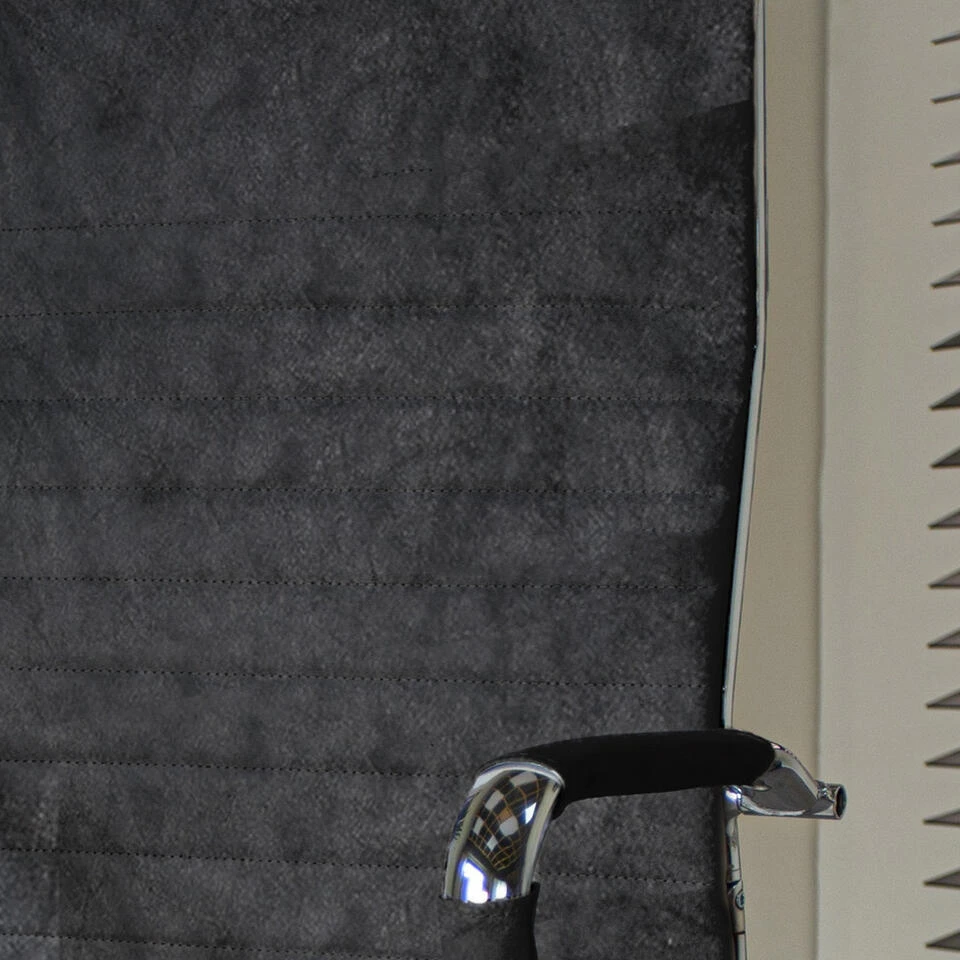 Industriële Bureaustoel Matt Zwart Hoog Ecoleder - 50x55x112 Cm - Leder - Zwart 4 Industriële Bureaustoel Matt Zwart Hoog Ecoleder - 50x55x112 Cm - Leder - Zwart - Image 4