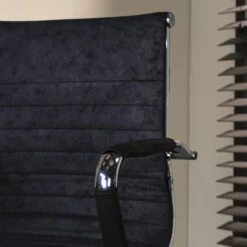 Industriële Bureaustoel Matt Zwart Laag Ecoleder - 50x55x95 Cm - Leder - Zwart -Relax Verkoop 1000042417 0103