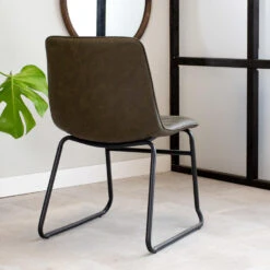 Industriële Eetkamerstoel Mark Groen - Kunstleder - Groen -Relax Verkoop 1000042524 0102