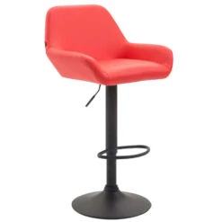 CLP Barkruk Braga Zwart Frame Kunstleer - Rood