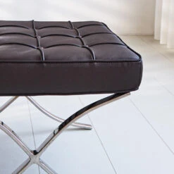 Expo Hocker Donkerbruin Premium Leer - Leder - Bruin -Relax Verkoop 1000049296 0102