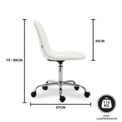 Xairo Rome - Bureaustoel - Kunstleer - Wit -Relax Verkoop 1000050217 0103