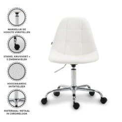 Xairo Rome - Bureaustoel - Kunstleer - Wit -Relax Verkoop 1000050217 0104