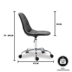 Clp Bureaustoel Reims Kunstleer Zwart -Relax Verkoop 1000050242 0103