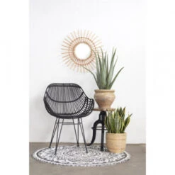 Giga Meubel Eetkamerstoel Zwart Rotan - 66x64x91cm - Sava -Relax Verkoop 1000050512 0103