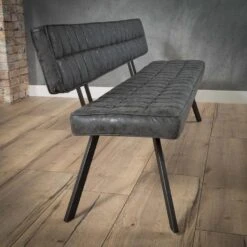 Hoyz - Eetkamerbank 150 Cm - Kunstleer - 4 Personen - Grijs -Relax Verkoop 1000051488 0103