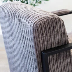 Moderne Fauteuil Madeline Ribstof Antraciet - Stof - Grijs -Relax Verkoop 1000051929 0103