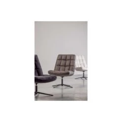 WOOOD Dirkje Draaifauteuil - Leerlook - Zwart - 101x70x85 -Relax Verkoop 1000052486 0102
