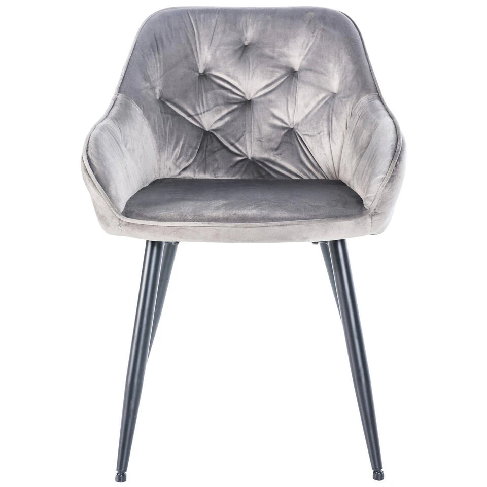CLP Eetkamerstoel Cassis Fluweel Licht Grijs 2 CLP Eetkamerstoel Cassis Fluweel Licht Grijs - Image 2
