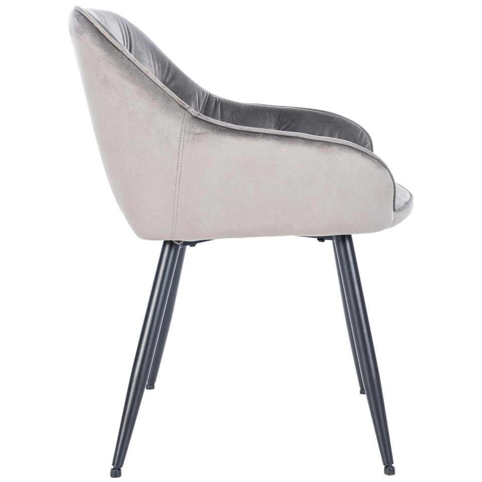 CLP Eetkamerstoel Cassis Fluweel Licht Grijs 3 CLP Eetkamerstoel Cassis Fluweel Licht Grijs - Image 3