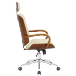 Clp Bureaustoel Dayton Walnoot Frame Crème -Relax Verkoop 1000054318 0102