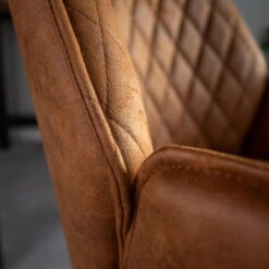 Industriële Barkruk Novan Cognac - Zithoogte 68 Cm - Stof - Bruin -Relax Verkoop 1000054471 0102