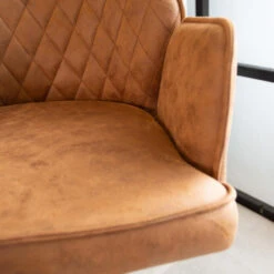 Industriële Barkruk Novan Cognac - Zithoogte 68 Cm - Stof - Bruin -Relax Verkoop 1000054471 0103