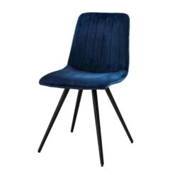 Hoyz - Stoel Velvet - Straight Stitch - Blauw - 4 Stuks