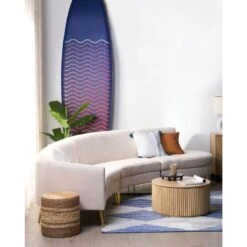 Beliani Poef BARBEL - Beige Waterhyacinth, Zeewier, Palmblad -Relax Verkoop 1000059782 0103