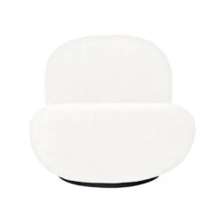 Giga Meubel Draaifauteuil Teddy Wit - Zithoogte 44cm - Fauteuil Swivel
