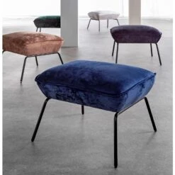 SCOTT - Voetenbankje - Velvet Poef - 57x54x40 Cm - Ideale Bijzet Poef - Mountain -Relax Verkoop 1000064731 0103