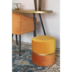 Parya Home - Bubble Poef - Oranje - Velvet -Relax Verkoop 1000068285 0103