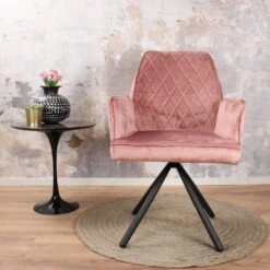 DS4U® Lucio Armstoel Velours - Stof - Roze -Relax Verkoop 1000070340 0102