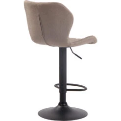 CLP Barkruk Cork Zwart Frame Stof Taupe -Relax Verkoop 1000071044 0103