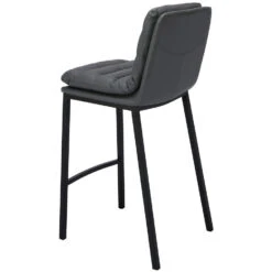 CLP Barkruk Dundalk Frame Zwart Kunstleder Grijs -Relax Verkoop 1000071157 0103