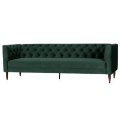 WOOOD Nisa Bank 3-Zits - Velvet - Donkergroen - 74x230x85 -Relax Verkoop 1000071489 0103