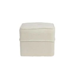 Poef Kiki - Wit - 40x40x35cm -Relax Verkoop 1000072861 0110