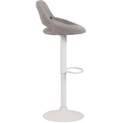 CLP Barkruk Milet Frame Wit Stof Zilverkleurig -Relax Verkoop 1000073467 0102