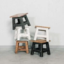 Rootsmann Houten Krukje - Grijs - Hout -Relax Verkoop 1000074648 0102