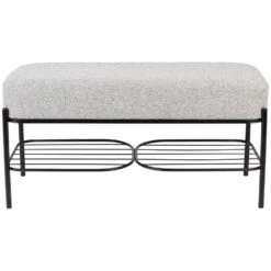 Puur Mandal Bankje 90cm - Stof - Grijs -Relax Verkoop 1000076847 0102